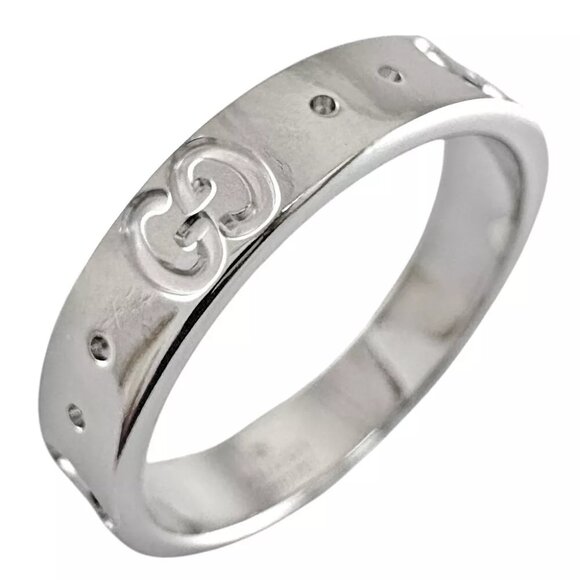 GUCCI Ring US 5 1/8 EU50 K18 white gold icon used - Picture 1 of 8